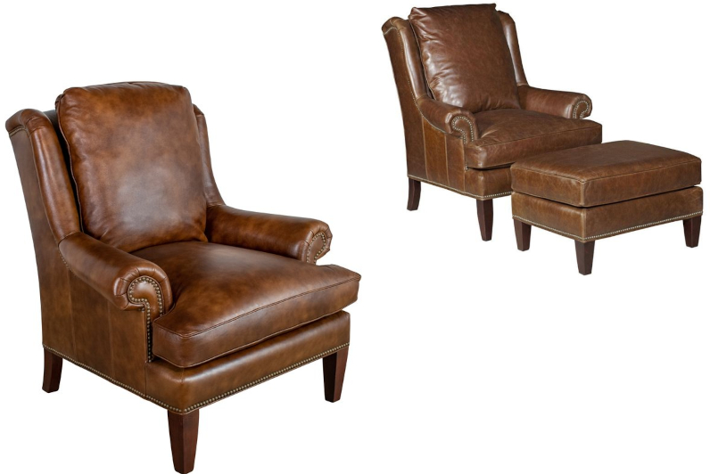 Marlborough Lounge Chair & Ottoman by Leathercraft
