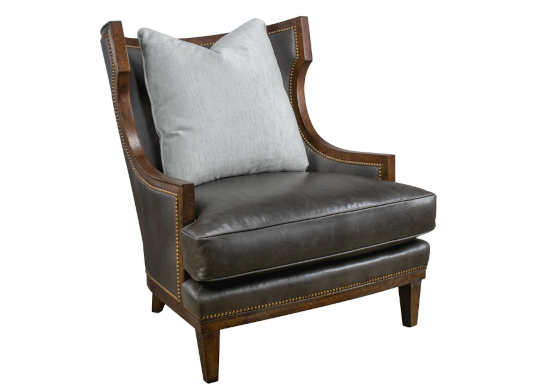 Nouvel 714 Wood Trimmed Chair by Leathercraft