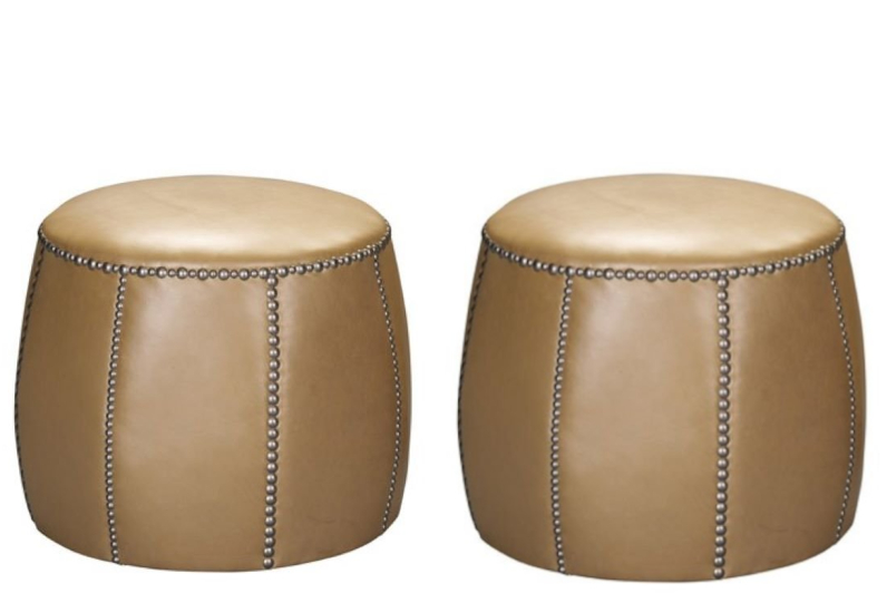 Portia Round Ottoman by Leathercraft