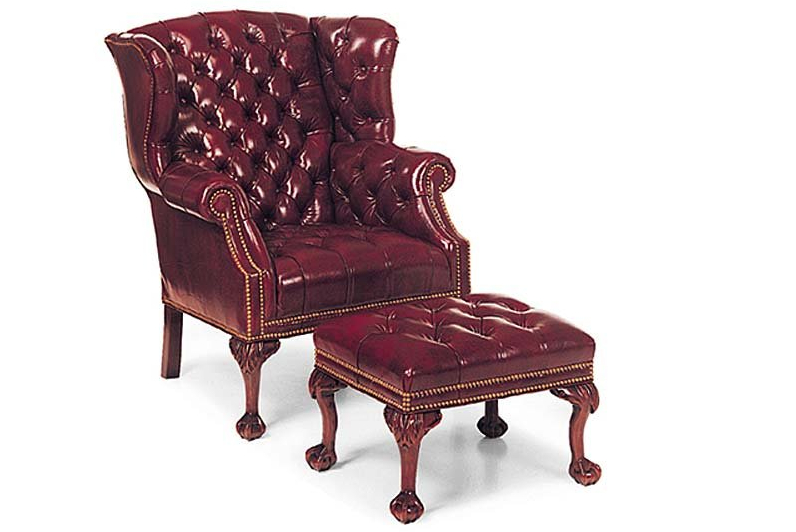Reynolds Wing Chair & Ottoman by Leathercraft