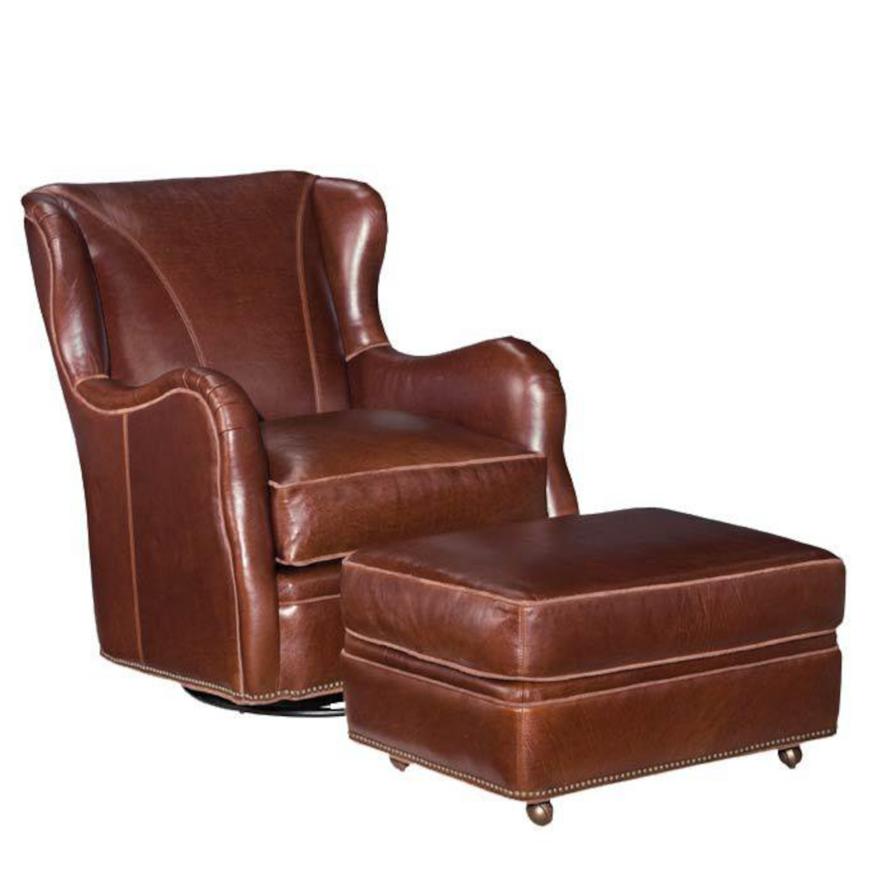 Saddlebrook 451-GS Glider Swivel Chair with English Arm & 451-O Caster Ottoman (sold separately)
