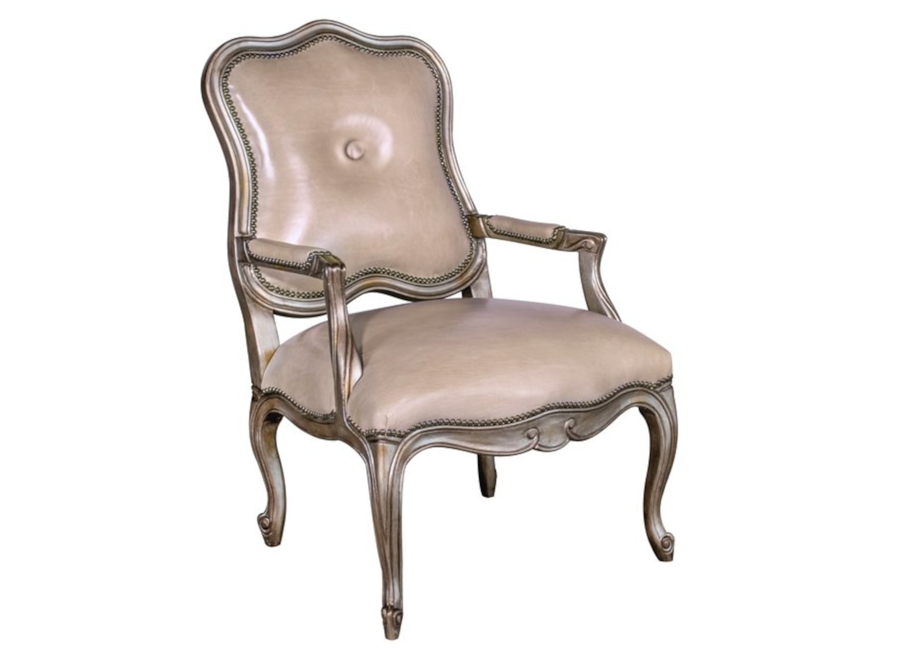 Valois 718 Button Wood Trimmed Chair by Leathercraft