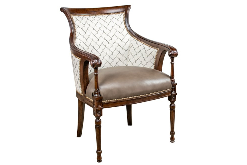 French Empire Carved Chair by Leathercraft