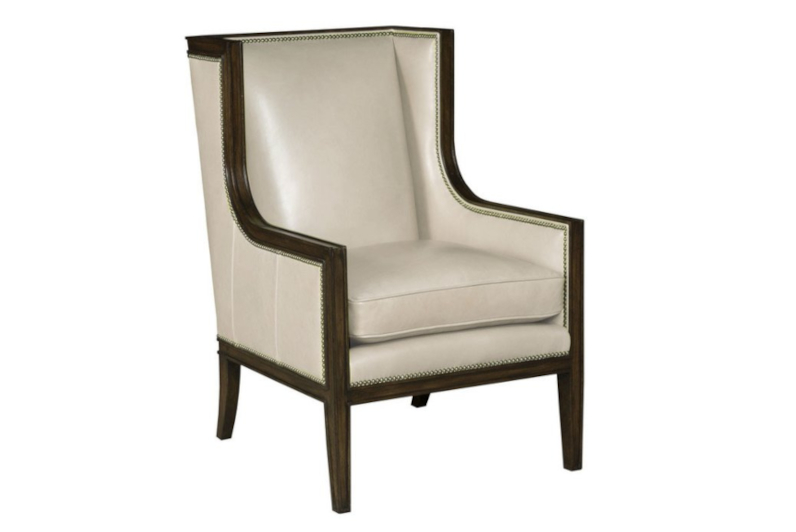 Napa Valley Wood Trimmed Wing Chair by Leathercraft