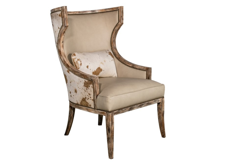 Porter's Evolution Wood Trimmed Wing Chair by Leathercraft