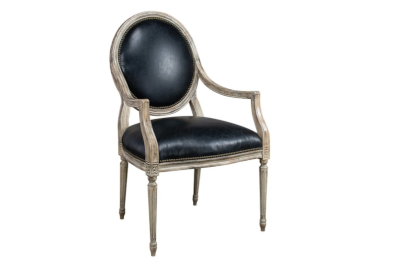 Toulouse Wood Carved Chair by Leathercraft
