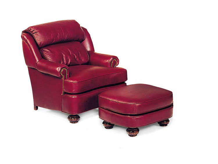 Leathercraft 1052 Bradley Chair and 1133 Bradley Ottoman 