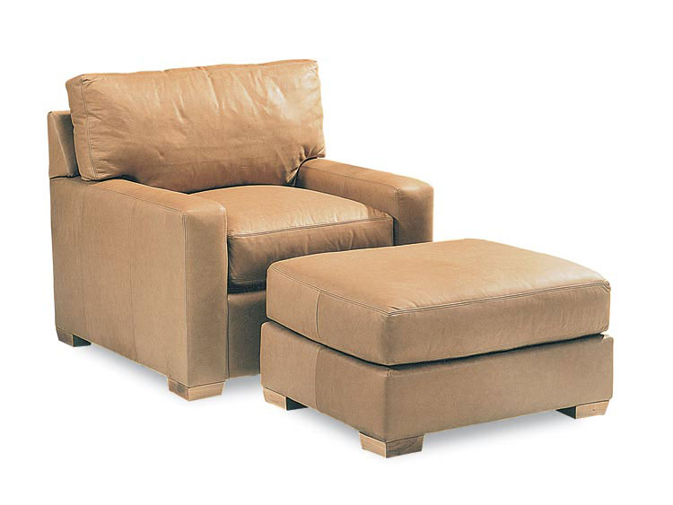 Leathercraft 920-02 Manhattan Chair and 920-03 Manhattan Ottoman 