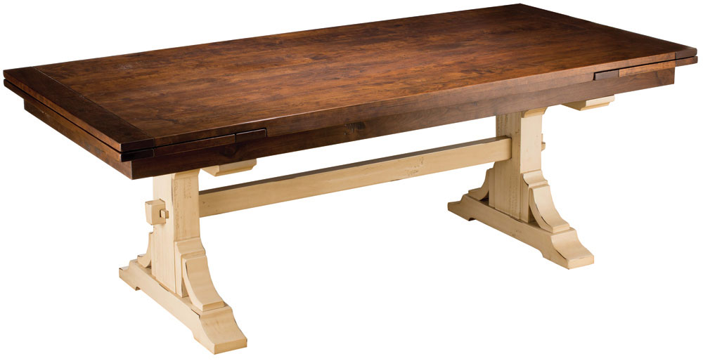 Mackenzie Dow Trattoria Trestle Refectory Table with an Antique White Base (Antique White Base Not Available for the Dining Express Program)