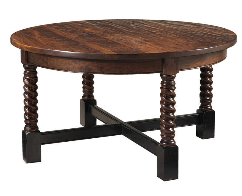 Mackenzie Dow Round Barley Twist Cocktail Table Ohio Hardwood Furniture Mackenzie Dow Round Barley Twist, Twist Coffee Table Wood