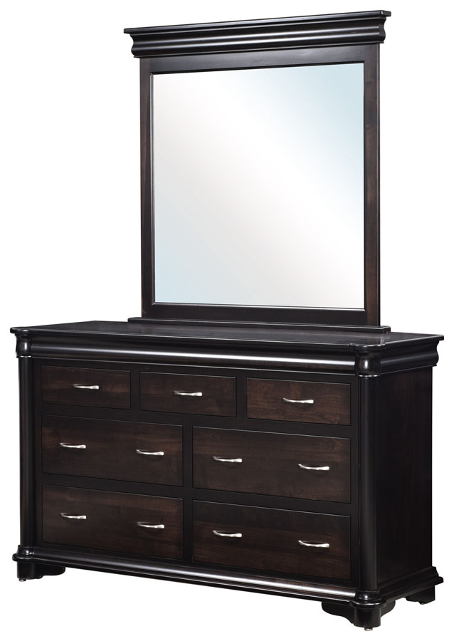 Highland Ridge Dresser with Hidden Jewelry Drawers and Beveled Mirror