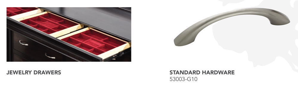 Highland Ridge Hidden Jewelry Storage and Standard Hardware