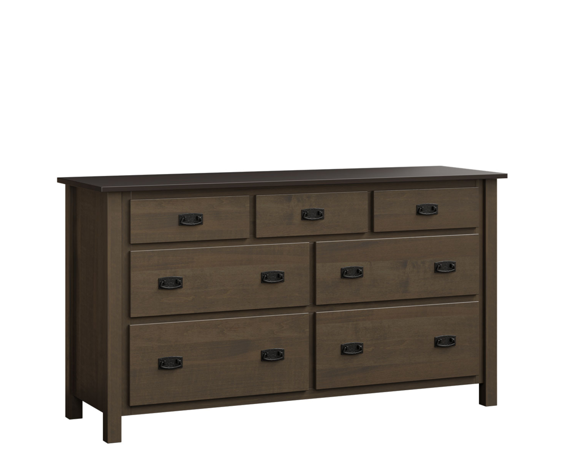 Dutch Country Mission Dresser in Brown Maple with OCS-Smoke Finish