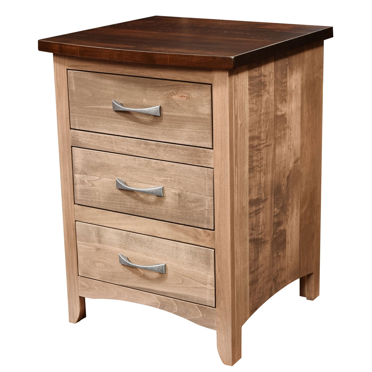 Roxbury Rustic Smooth 3 Drawer Nightstand