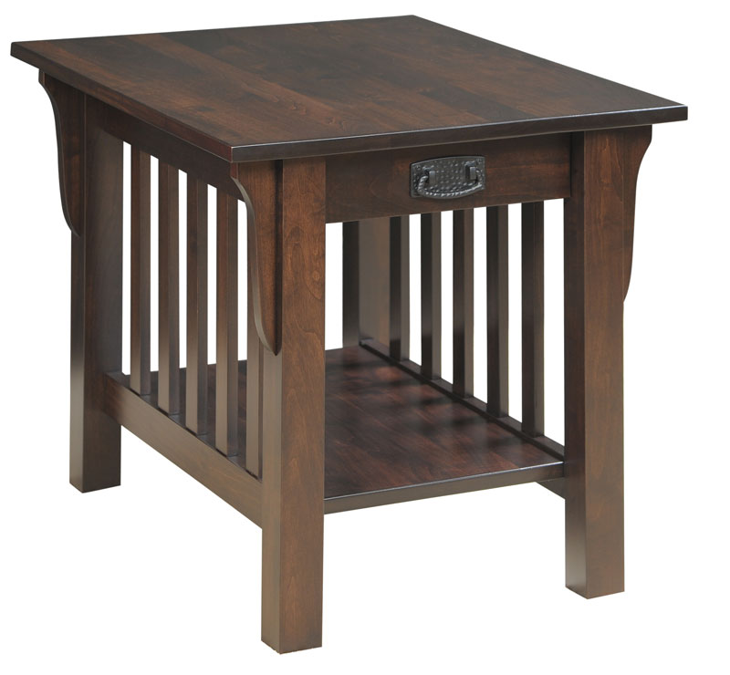 85 Mission End Table with Drawer