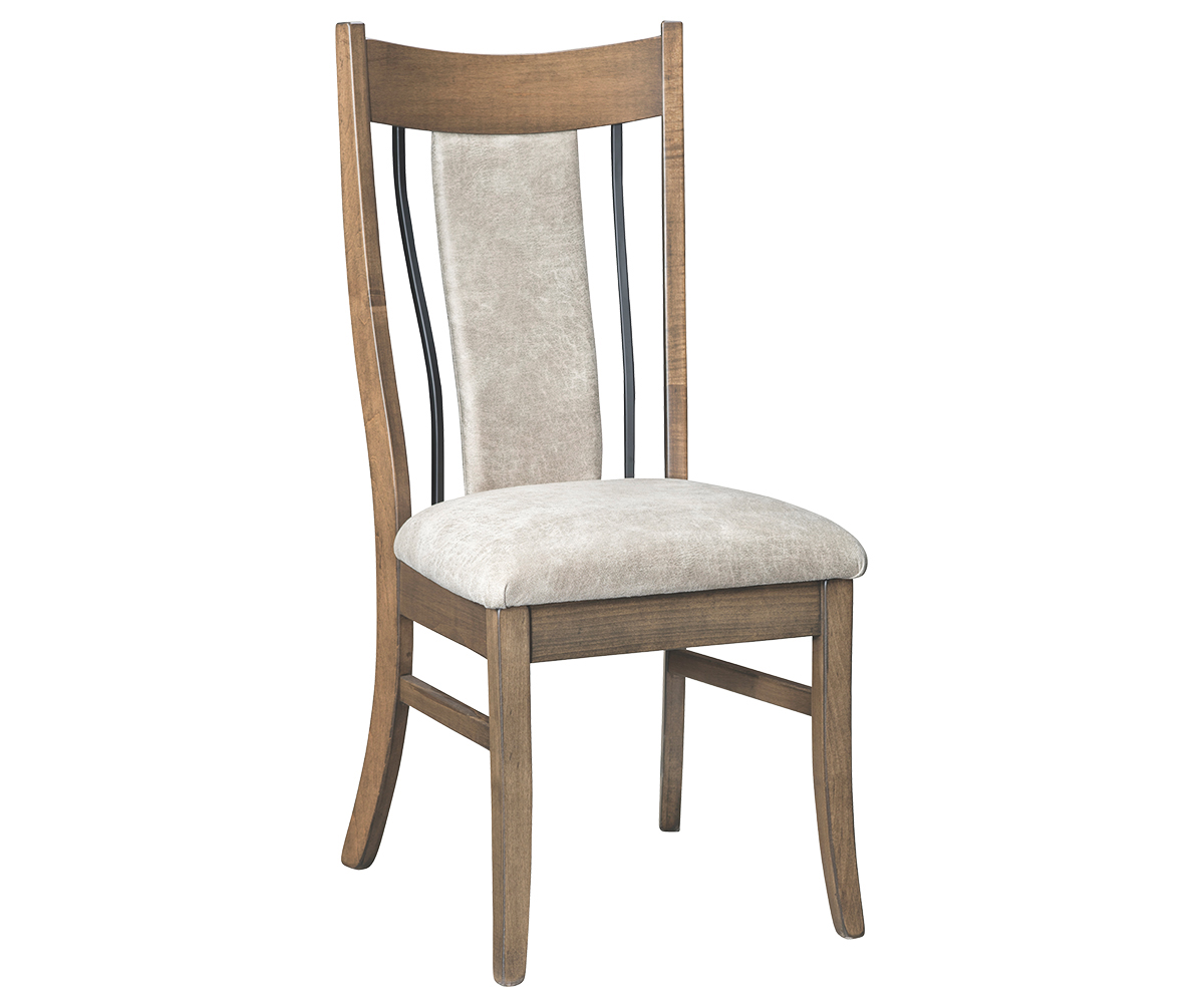 Eagle Upholstered Side Chair with Wrought Iron