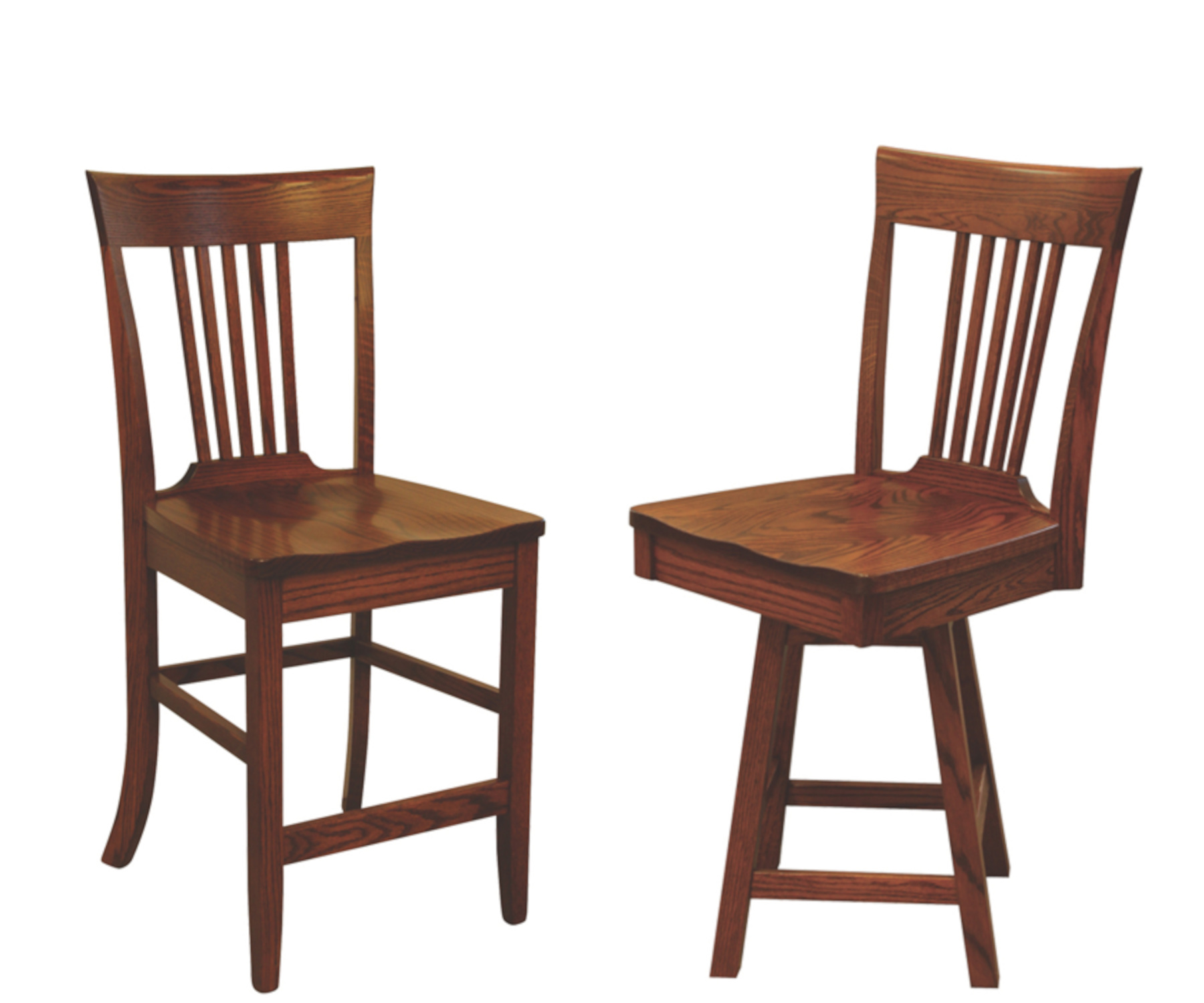 Old World Shaker 5 Slat Bar Chairs