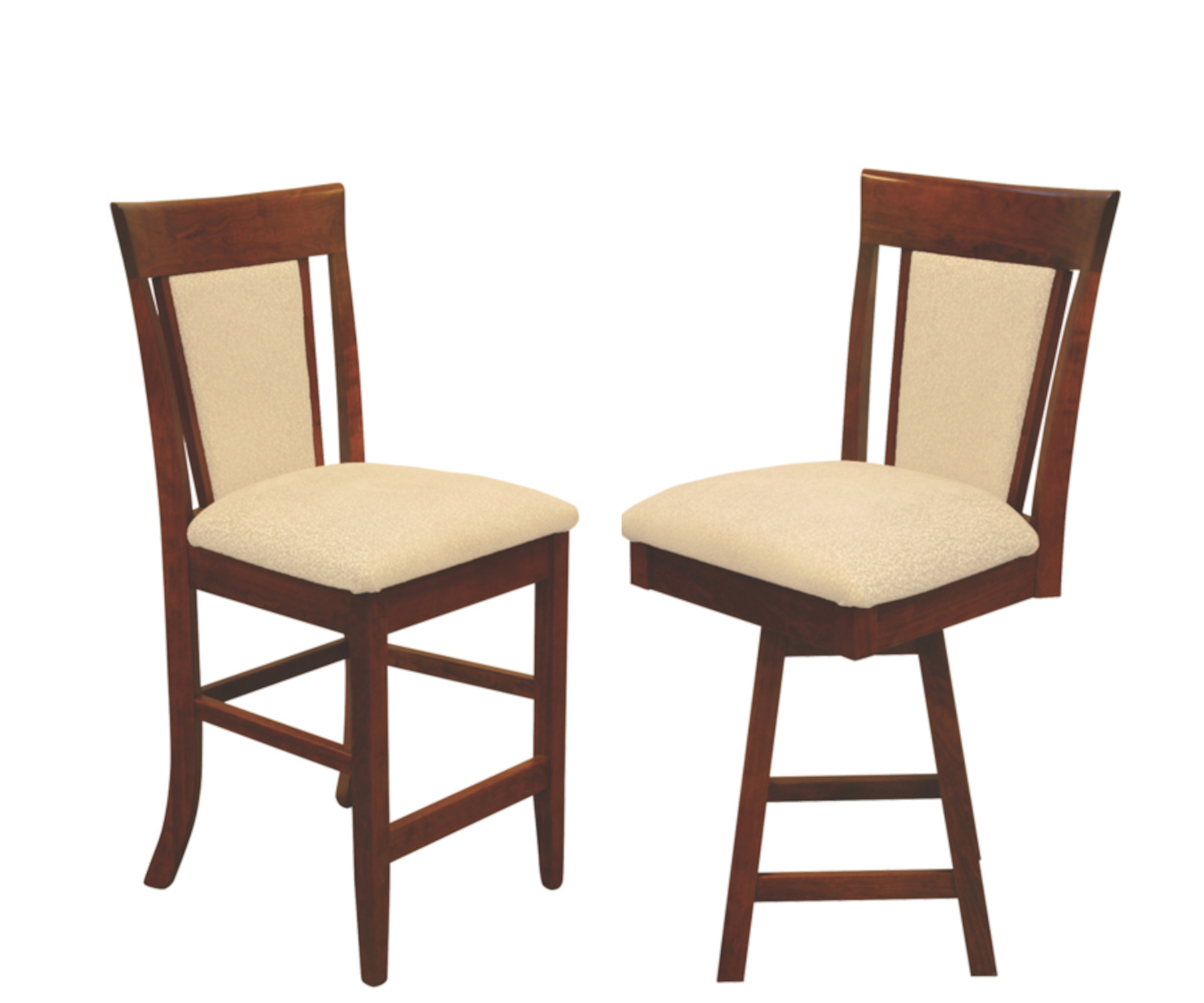 Old World Shaker Upholstered Bar Chairs