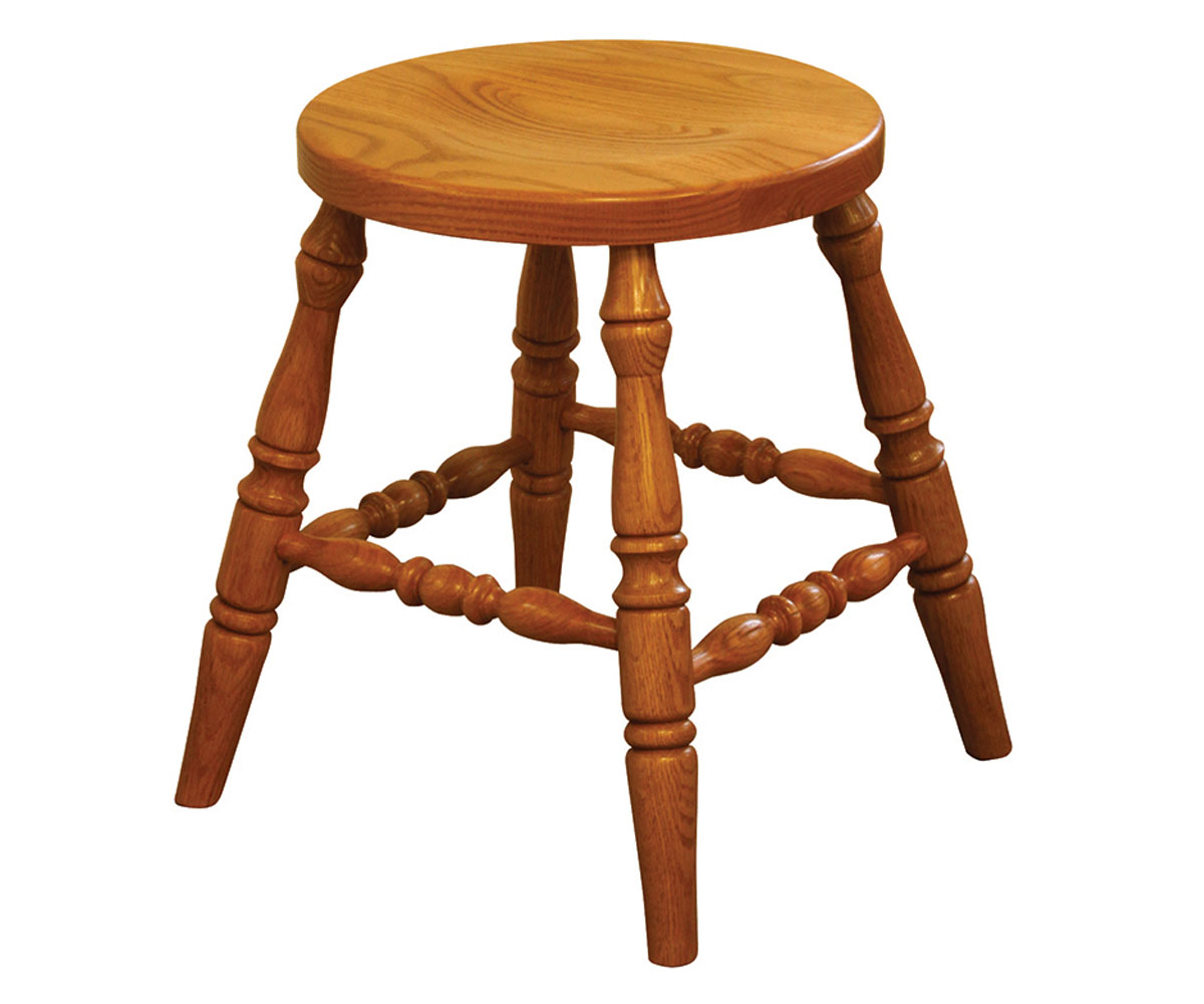 18" Scoop Seat Bar Stool with Turned Leg