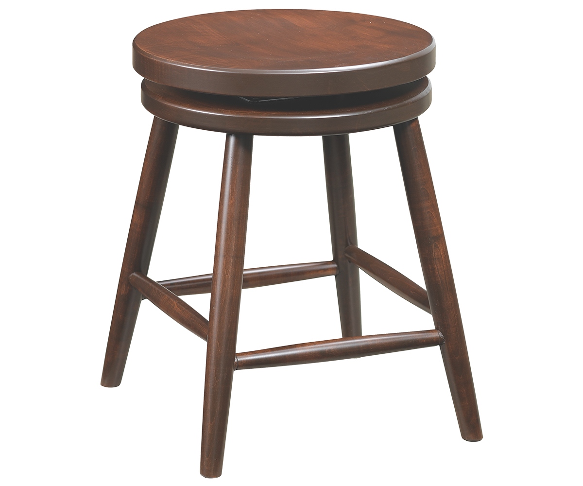 18" Scoop Seat Swivel Bar Stool with Plain Leg