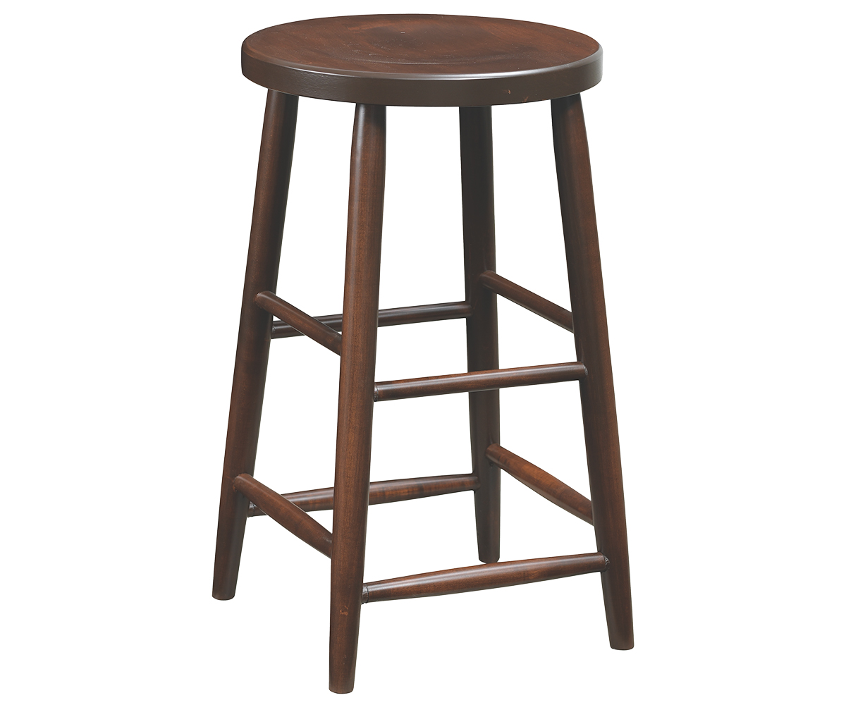 24" Scoop Seat Bar Stool with Plain Leg