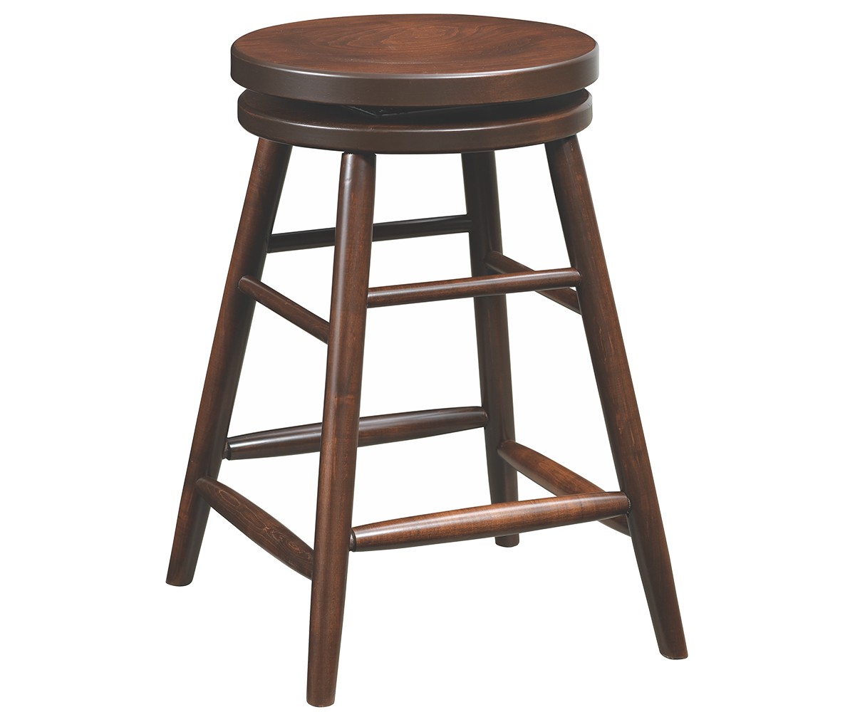 24" Scoop Seat Swivel Bar Stool with Plain Leg