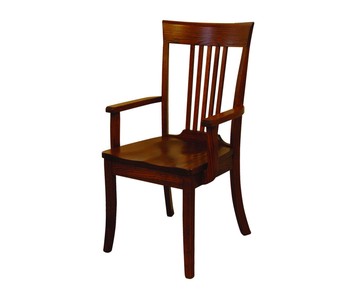Old World Shaker 5 Slat Arm Chair