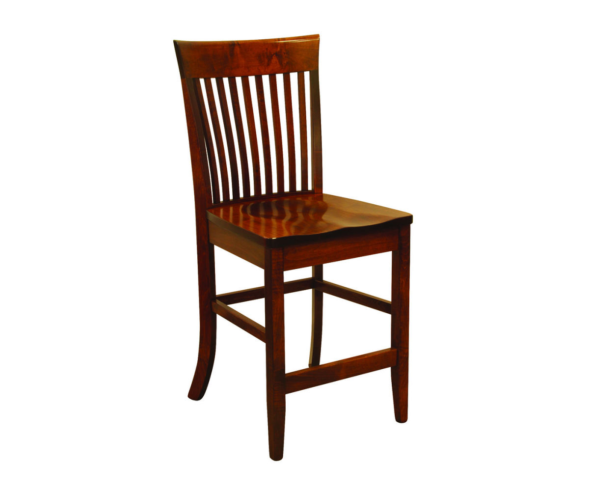Old World Shaker 24" Bar Chair with Bent Paddle Back