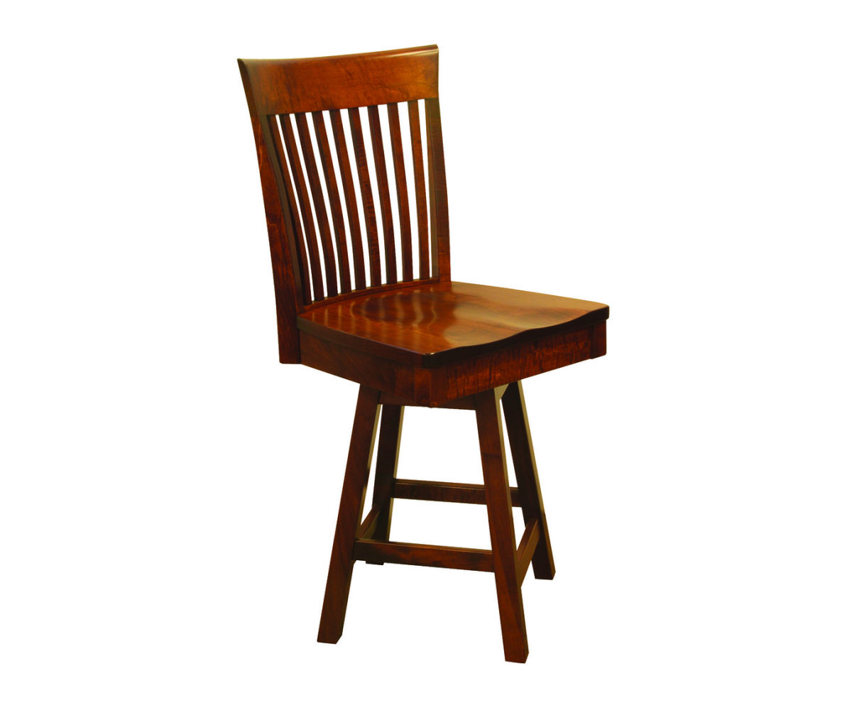 Old World Shaker 24" Swivel Bar Chair with Bent Paddle Back