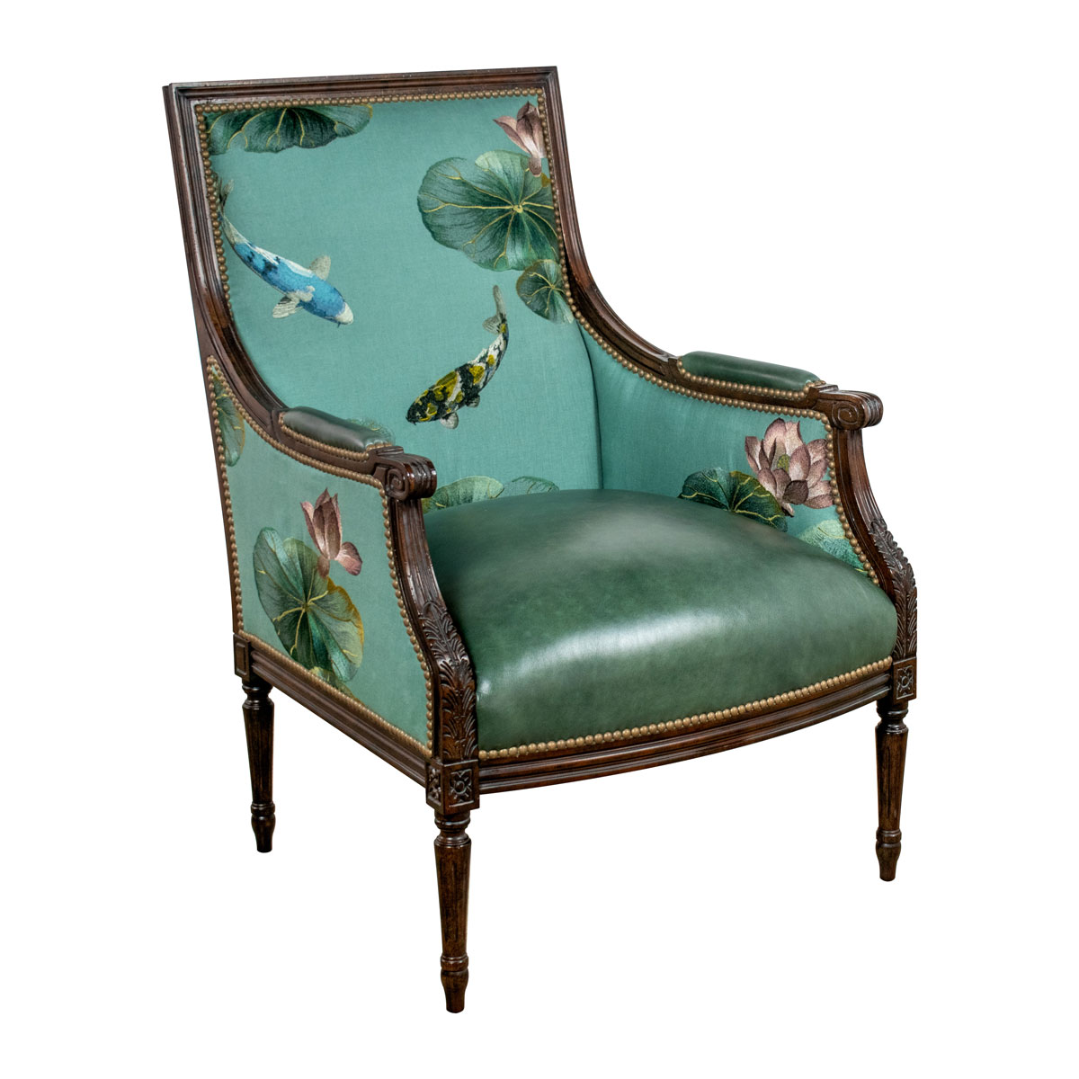 Leathercraft 735 Adelaide Square Back Carved Chair