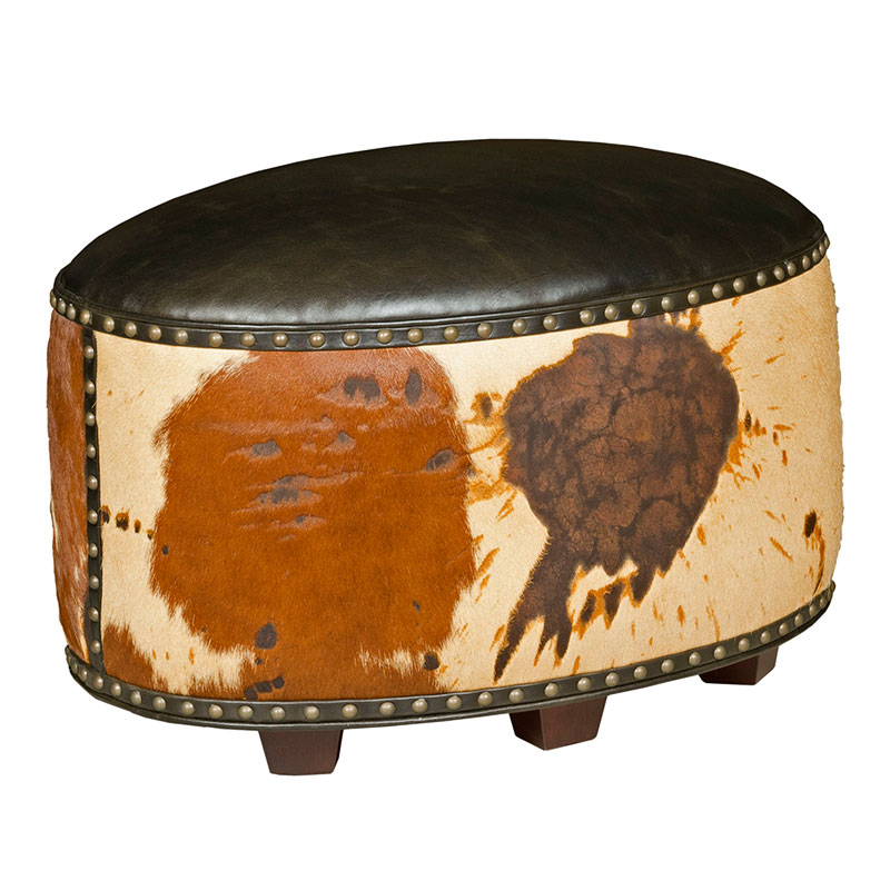 Leathercraft 736-O Ellipsis Banded Ottoman