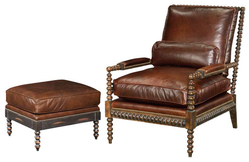 Leathercraft 847 Nantucket Chair and 847 Nantucket Ottoman 