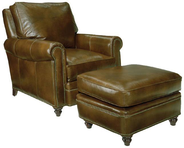 Leathercraft 390 Bishopsgate Chair and 390-O Bishopsgate Ottoman 