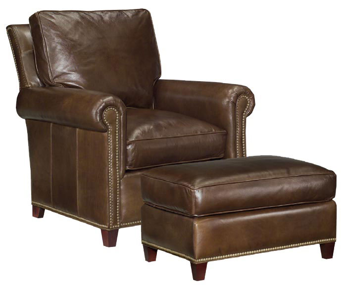 Leathercraft 410 Farrington Chair and 410-O Farrington Ottoman 