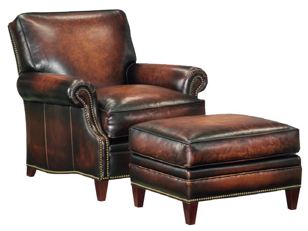 Leathercraft 437 Carlisle Chair and 437-O Carlisle Ottoman 