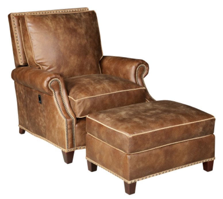 Leathercraft 439-VT Vari-Tilt Camden Chair and 439-O Camden Ottoman 