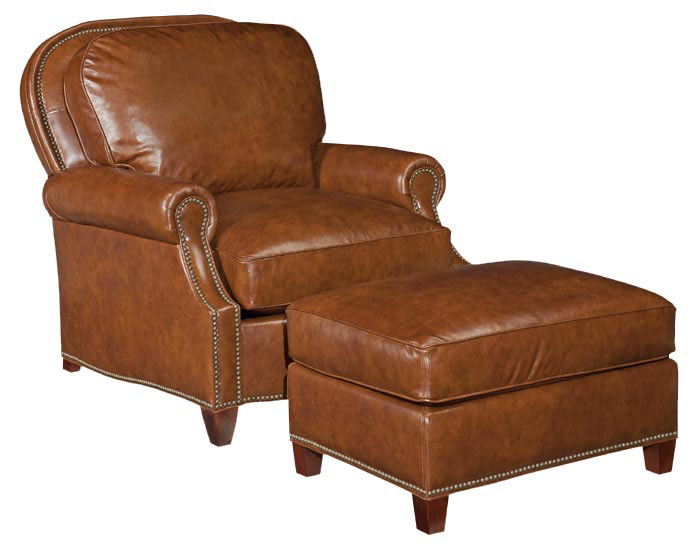 Leathercraft 441-CH Cavendish Chair and 441-O Cavendish Ottoman