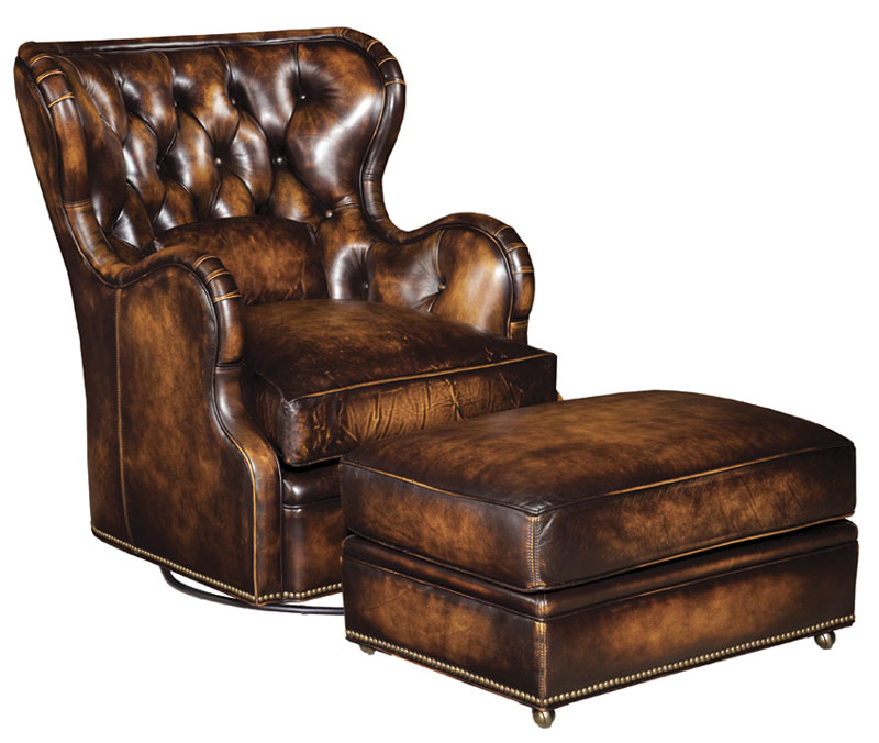 Our House 504 Saddlebrook Tufted Glider Swivel Chair and 504-O Saddlebrook Ottoman