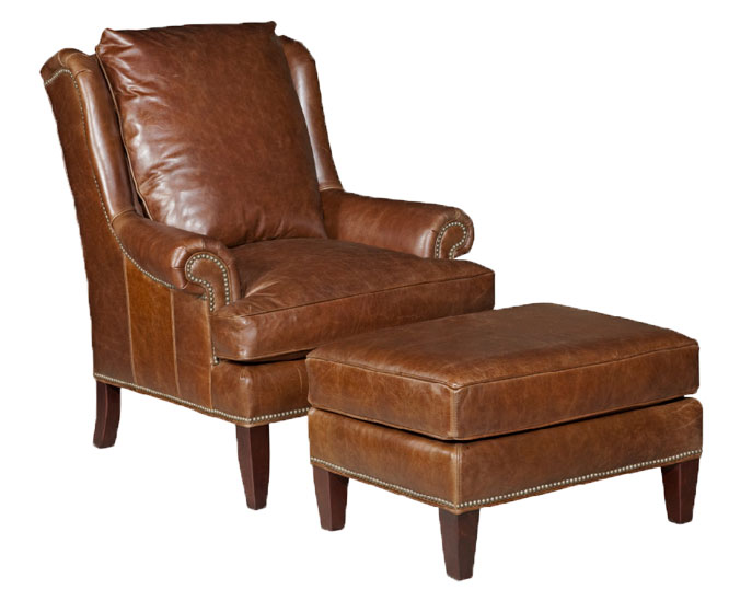 Leathercraft 506  Marlborough Lounge Chair and 506-O Marlborough Ottoman