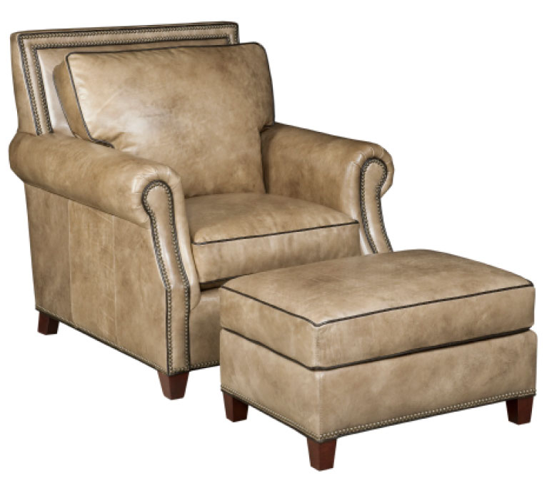 Leathercraft 510 Finsbury Chair and 510-O Finsbury Ottoman 