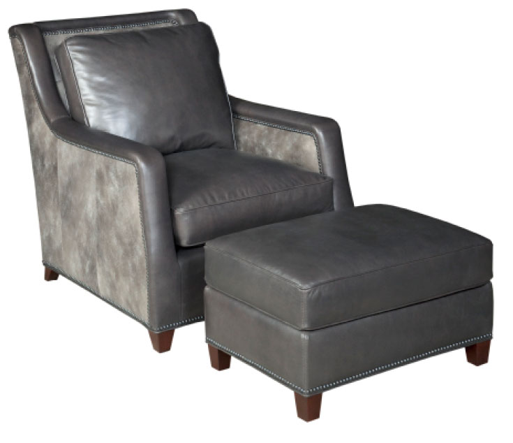 Leathercraft 524 Lindsay Chair and 524-O Lindsay Ottoman
