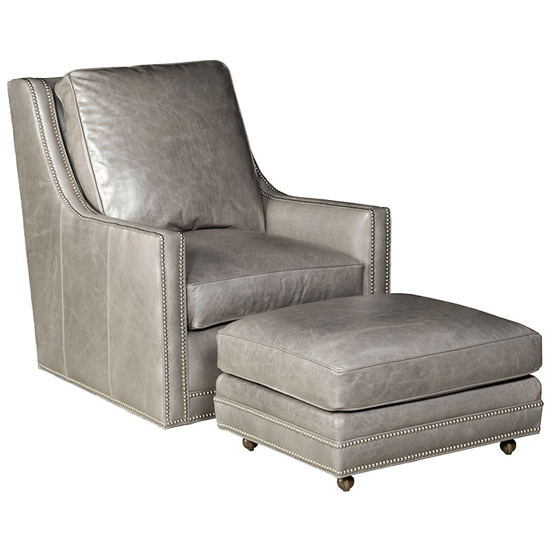Leathercraft 540-S Loxley Swivel Chair and 540-O Loxley Caster Ottoman