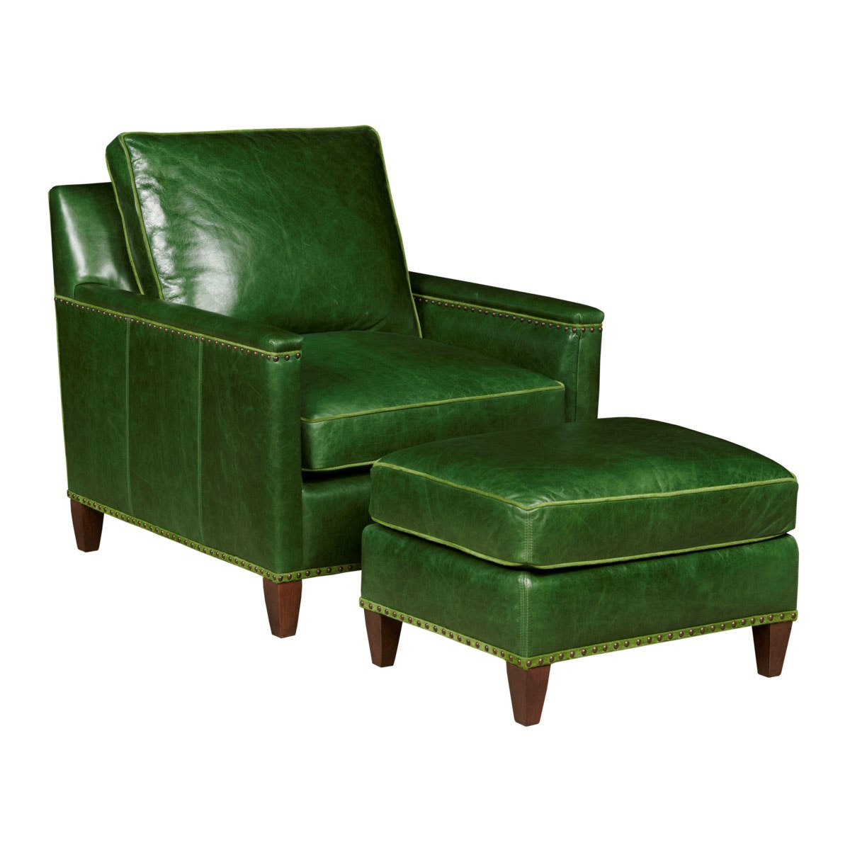 Leathercraft 599 Pascal Chair and 599-O Pascal Ottoman