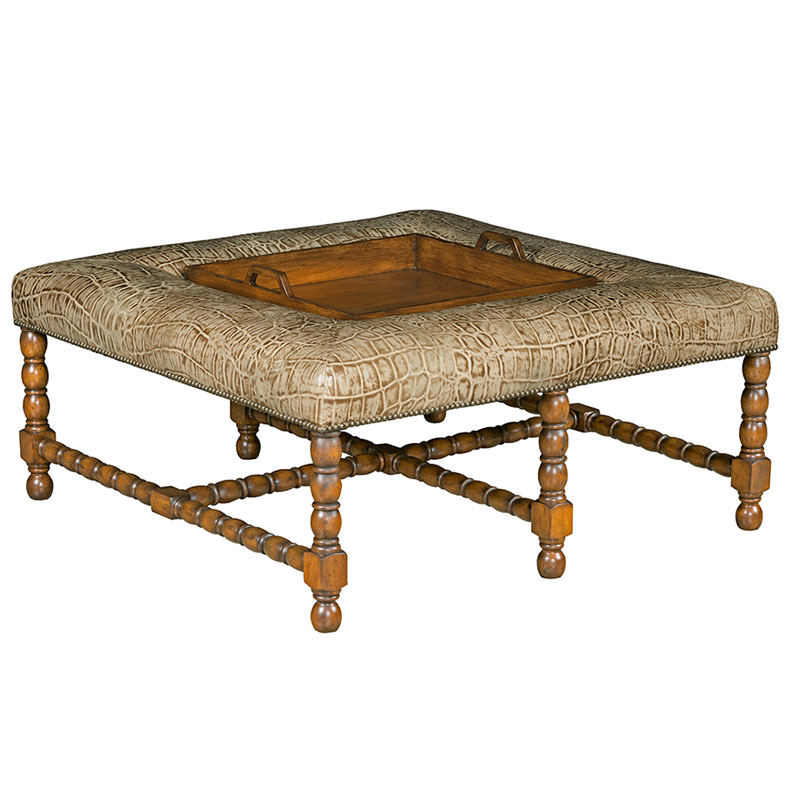 Leathercraft 728-TO Hyde Park Tray Ottoman