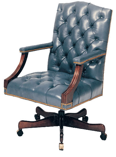 Leathercraft GT-110-S Langthorn Tufted Gas Knee Tilt Swivel Chair 
