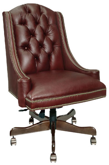 Leathercraft GT-295-S Essex Chambers Tufted Gas Knee Tilt Swivel Chair 