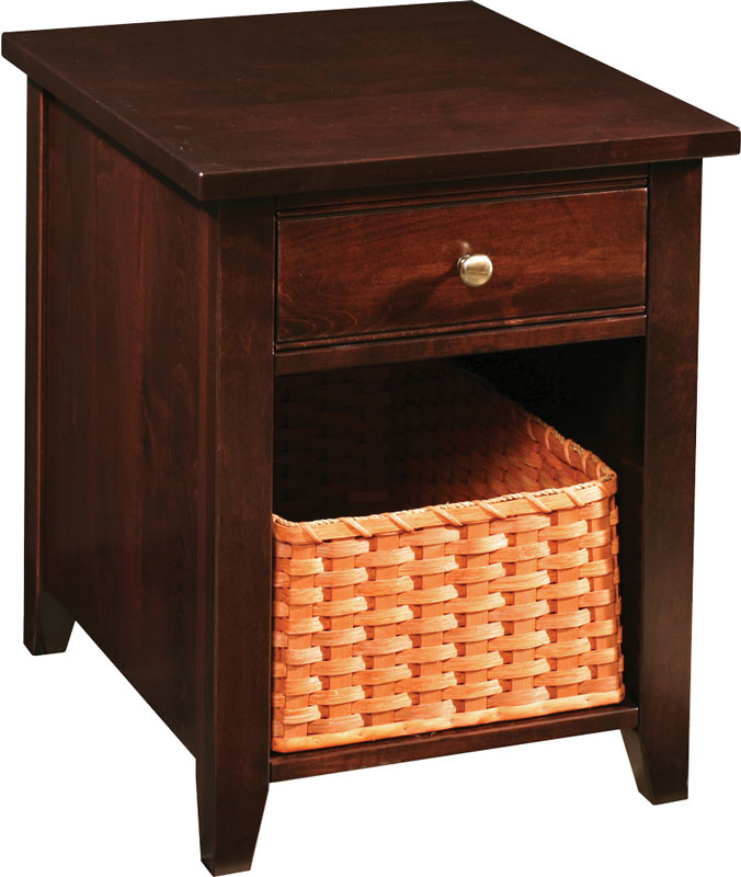 Crawford End Table (PLW-0178) Shown With an Optional Basket (additional charge per basket)