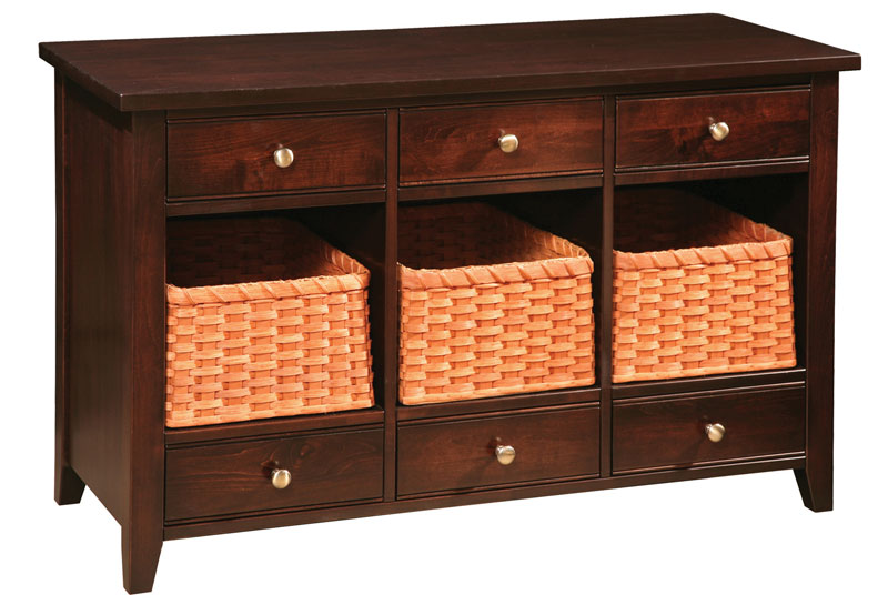 Crawford Hall Table (PLW-0163) Shown With Optional Baskets (additional charge per basket)