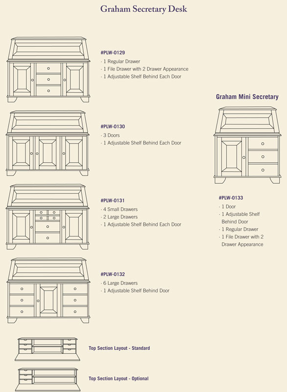 Graham Secretary Desk Configurations