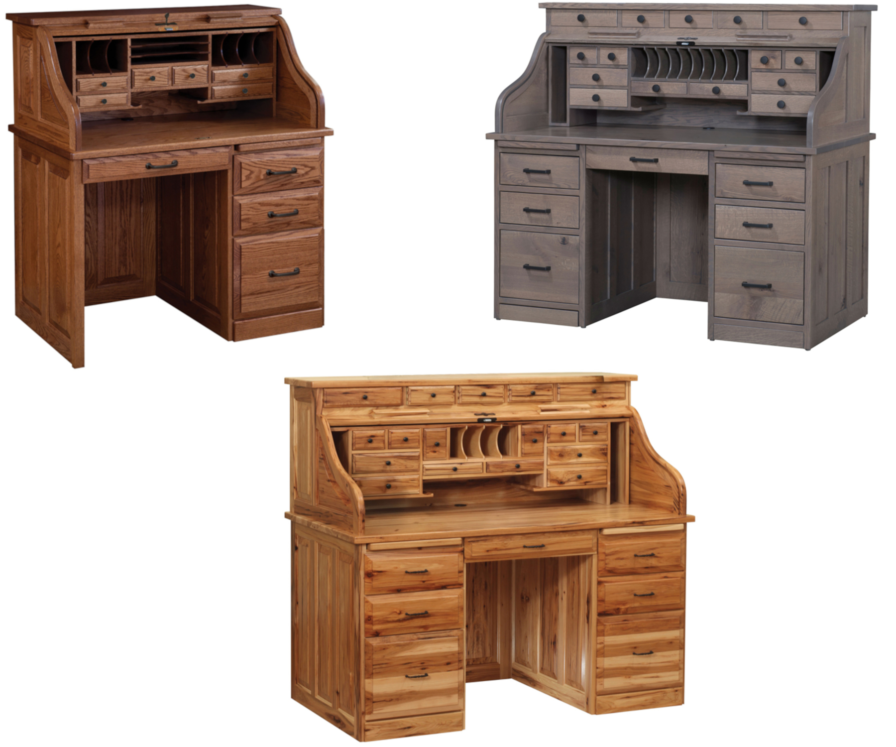 Traditional or Mission Roll Top Desks